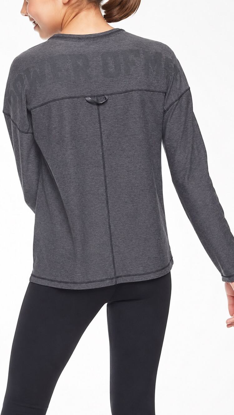 Athleta Girl Power of Me Top Long Sleeve Gray Size 14 (XL)